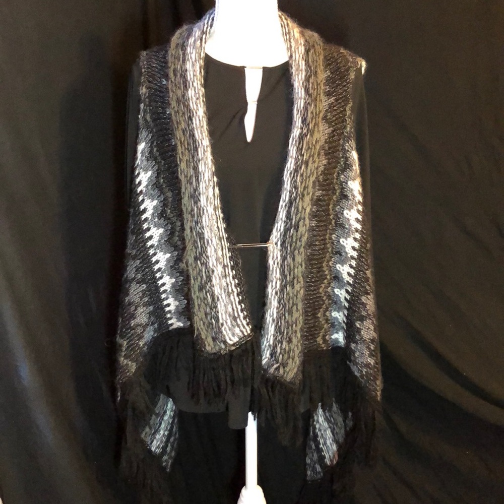 Black and gray sweater vest